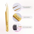 thumbnail image 2 of Curacoro Pince à Cils - Pince à Cils Professionnelle et de Précision à Pointe en Fibre pour Extensions de Cils, Pinces Multi-Formes et Usages pour le Volume, l'Isolation et les Cils Classiques (Gold, Girl Boss), 2 of 8