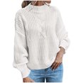 thumbnail image 1 of Yuyuzo Chandails pour Femmes Manches Longues Col Rond Pull Tricoté Automne Hiver Décontracté Couleur Unie Chandails, 1 of 6