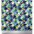 thumbnail image 1 of Soimoi Polyester Crepe Fabric Check & Toucan Bird Print Sewing Fabric Yard 42 Inch Wide, 1 of 3