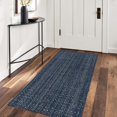 thumbnail image 3 of Seavish Boho Bathroom Rug, Cotton Woven Laundry Bath Rugs, 2'x4.2' Dark Blue Small Reversible Throw Rugs, Washable Runner Rugs for Kitchen Hallway Living Room Bedroom Patio, 3 of 8