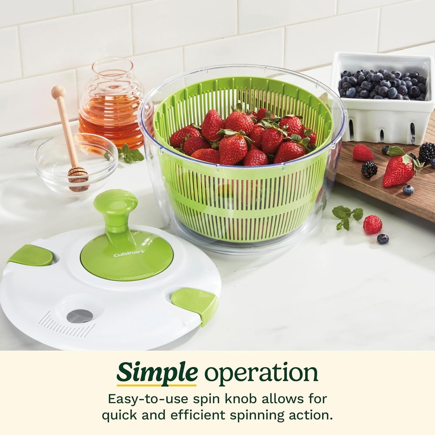 Centrifugeuse à salade Cuisinart avec bouton facile à tourner