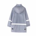 thumbnail image 3 of Virmaxy Toddler Baby Girls Boys Fleece Raincoat Kids Mid-Length Solid Hooded Rushing Jacket with Reflective Stripes Long Sleeve Open Front Waterproof Plush Outwear with Pocket Pink 4T, 3 of 8