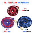 thumbnail image 4 of Graflsoa Durable Braided PP Rope with Solid Brass Hook for Horse Training, Red & Black, 2m Length, 4 of 6