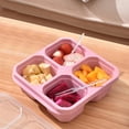 thumbnail image 1 of Wuztai Boîte Bento à 4 Compartiments, Contenants à Lunch Réutilisables Divisés pour Enfants et Adultes, Contenants Empilables pour Préparation de Repas Allant au Micro-Ondes pour l'École, le Travail et les Voyages, 1 of 6