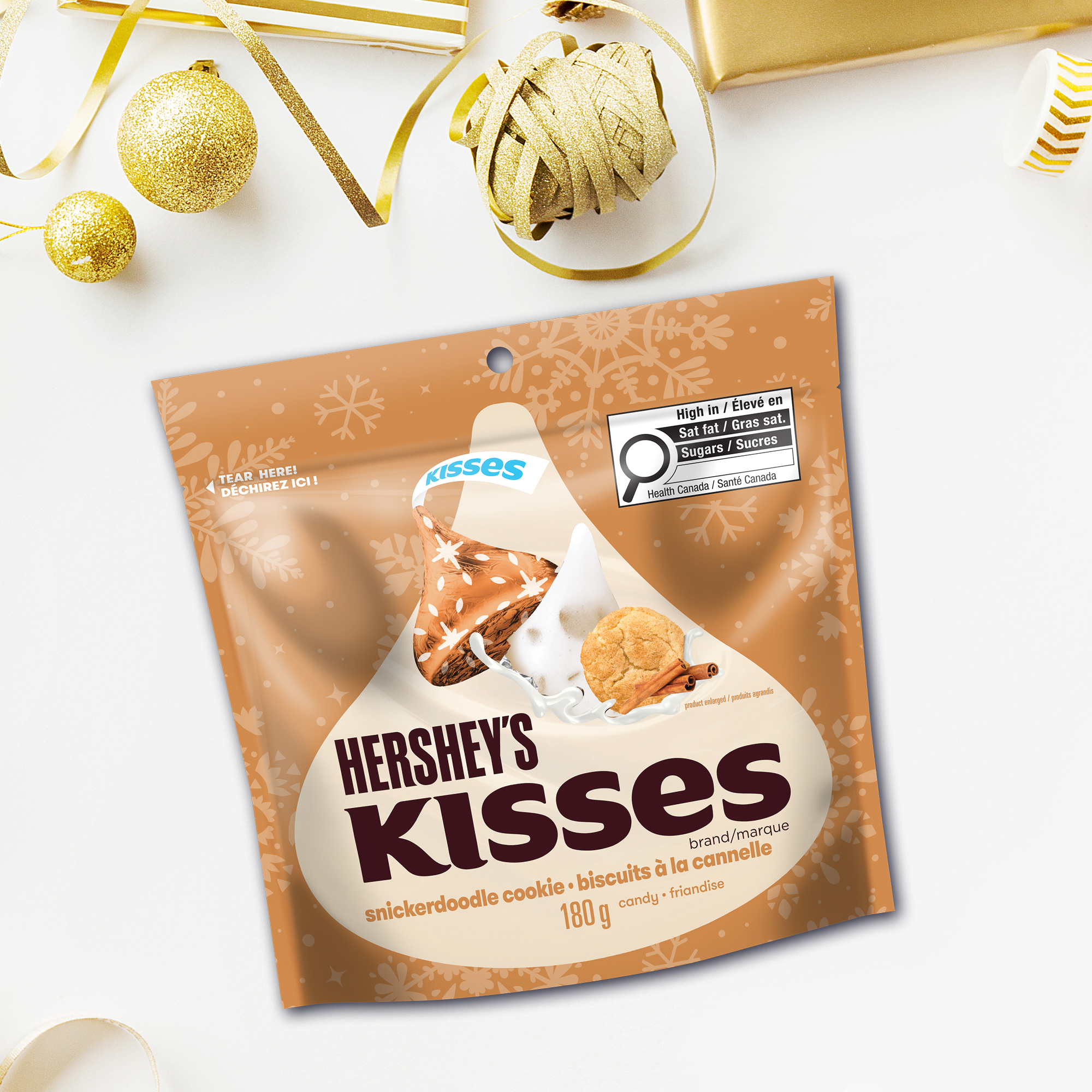 HERSHEY'S KISSES Snickerdoodle Cookie Holiday and Christmas Candy