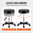 thumbnail image 4 of VEVOR Tabourets Roulants avec Roues, Capacité de Poids de 400 Lb, Tabouret à Hauteur Réglable avec Coussin de Siège Ultra Épais, Tabourets Pivotants Chaise pour Salon, Bar, Maison, Bureau, Tatouage, Médical, Massage, Noir, 4 of 9