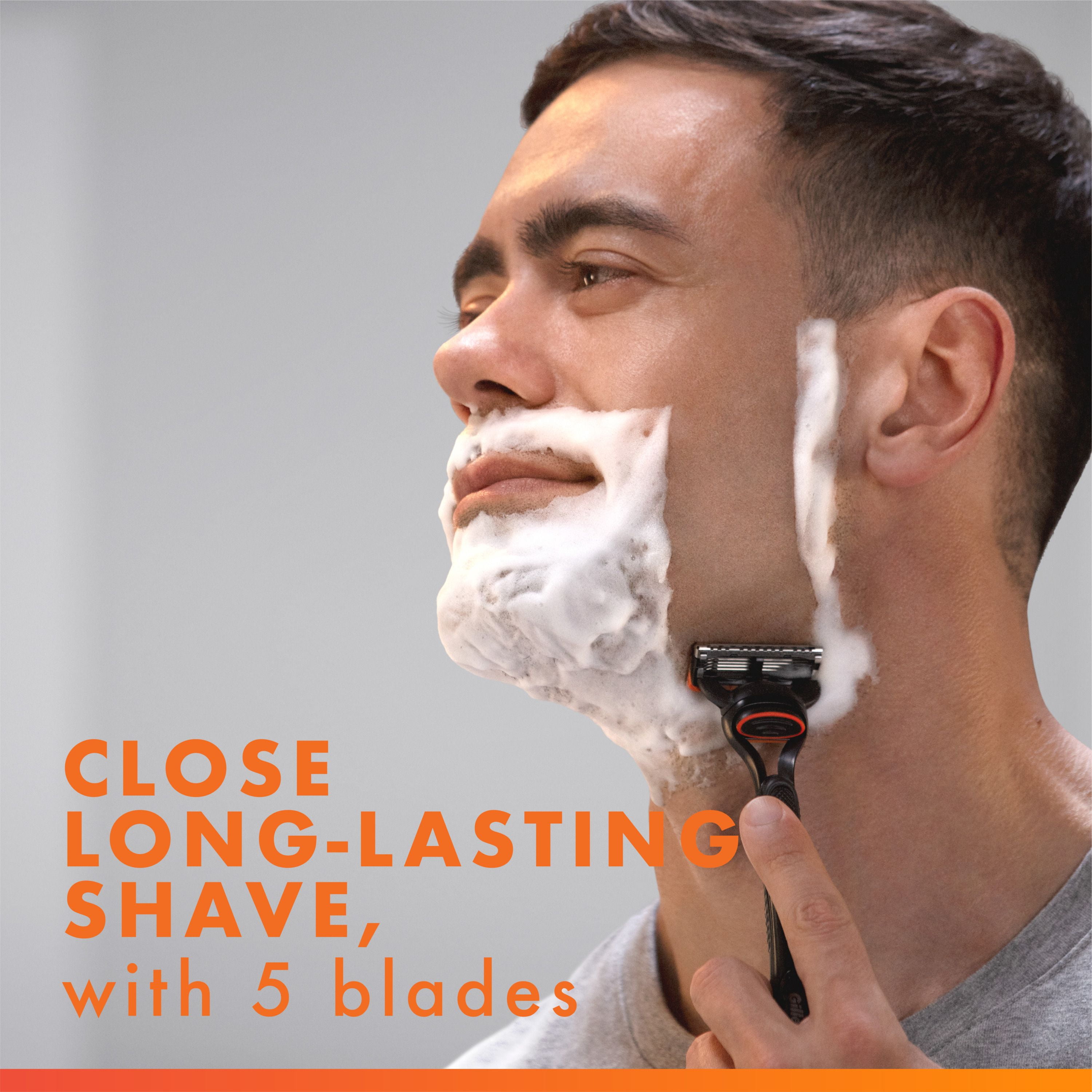 Gillette Fusion5 Rasoir pour Hommes, 1 Manche de Rasoir, 2 Cartouches de Lames, avec Bande Lubrifiante et Tondeuse de Précision pour Hommes