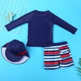 thumbnail image 4 of Gubotare Infant Rash Guard Boys Rash Guard Swimsuits Set for Boys 2 Piece Swim Shirts Quick Dry Bathing Suits 1T 2T (Blue,1-2 Years), 4 of 5