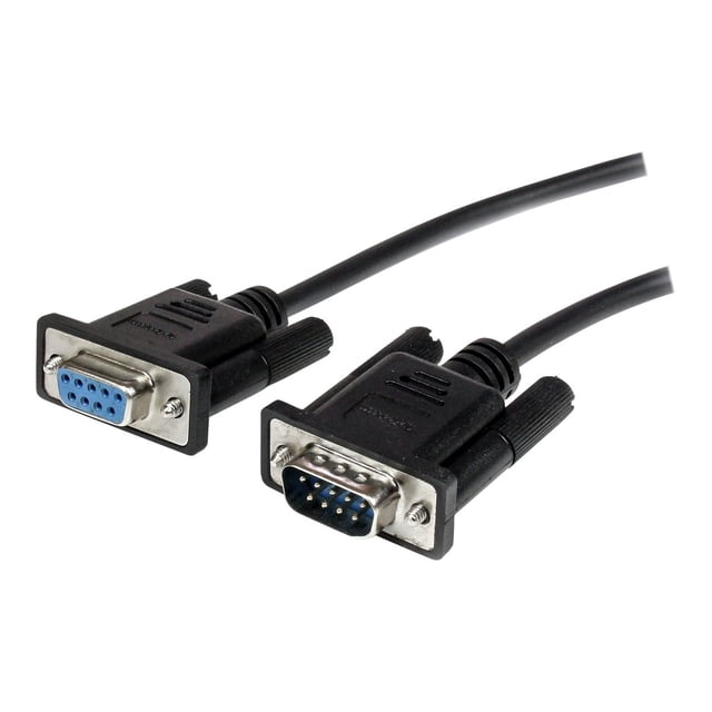 StarTech.com 1m Black Straight Through DB9 RS232 Serial Cable - M/F (MXT1001MBK) - Serial extension cable - DB-9 (M) to DB-9 (F) - 3.3 ft - black - for P/N: 1P3FPC-USB-SERIAL, ICUSB2321F, ICUSB2324, ICUSB2324I, ICUSB232IS, ICUSB232V2