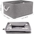 thumbnail image 2 of Foldable Storage Boxes, Large Fabric Baskets, 3-Pack(Gray, Medium), 2 of 6