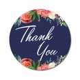 thumbnail image 1 of Darling Souvenir Lot de 45 Pcs Bordure Florale Chrysanthème Ronde Autocollants Merci Bleus-1.6 Pouces, 1 of 4