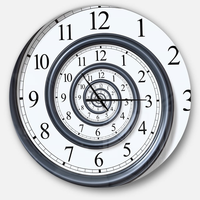 Designart « Spirale du Temps Analogique Murale » Horloge Murale Moderne