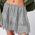 thumbnail image 1 of Miqool Womens Lace Mini Skirt Low Rise Pleated Ruffle Half Slip Skirt Layered Flowy Short Skirt Streetwear, 1 of 6