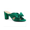 thumbnail image 1 of BLISSFUL STEP Sandales à Talon Épais à Enfiler pour Femmes avec Nœud Vert 8, 1 of 7