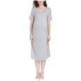 thumbnail image 1 of Penkiiy Chemise de Nuit d'Allaitement pour Femme Robe de Maternité Robe d'Allaitement Combinaison Intégrale Tenue de Nuit 2TG Gris, 1 of 6