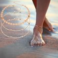 thumbnail image 2 of Women's Anklets 3 Layer Simplicity Beach Feet Jewelry Filled With Anklets, 2 of 4