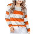 thumbnail image 1 of Zanarzt Chandails à Manches Longues Enfants Imprimé Automne Chandail à Manches Longues Col Rond Chemise Chemise Décontractée Hauts Basiques Orange,12-13 Ans, 1 of 4