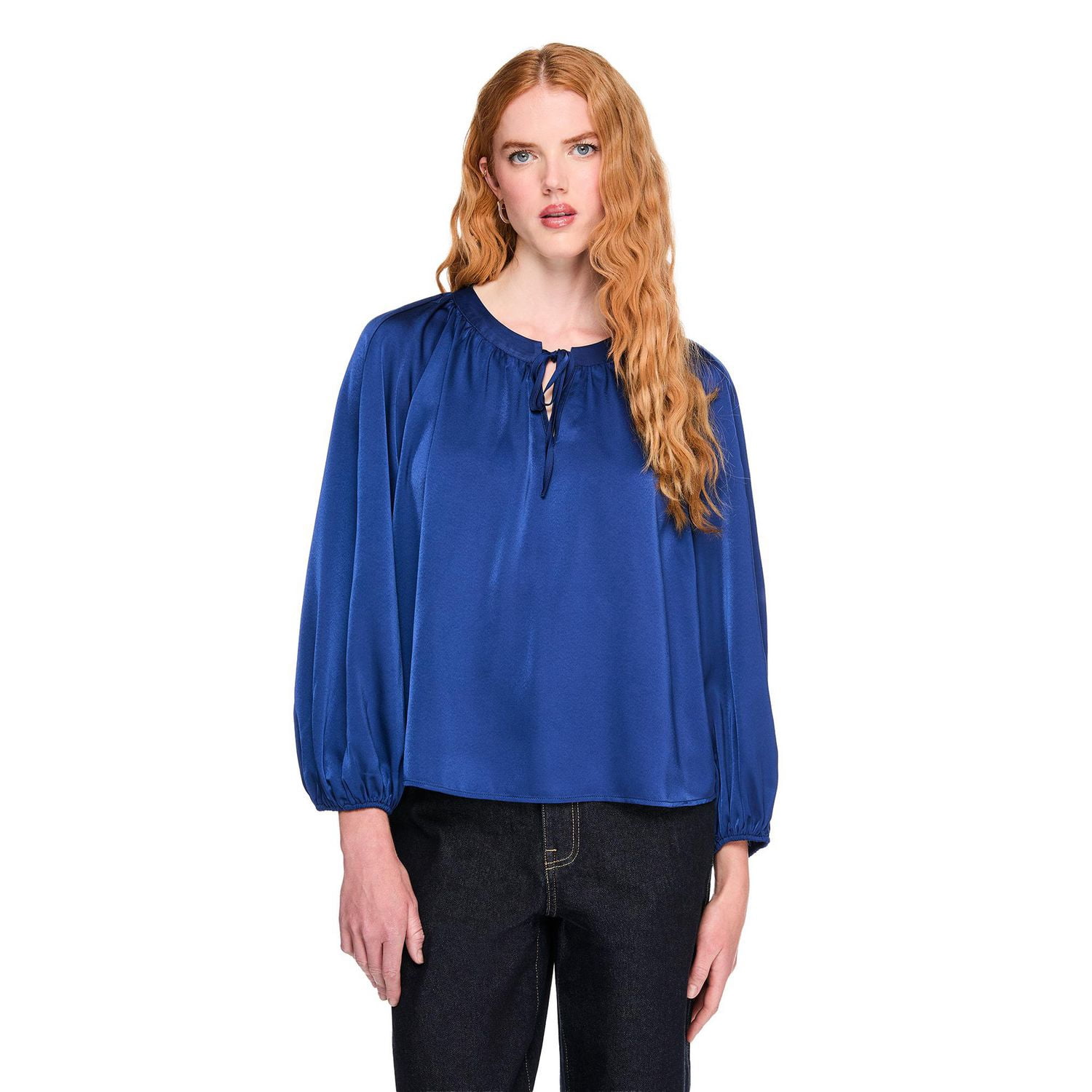 Chemisier en satin avec nouette George pour femmes