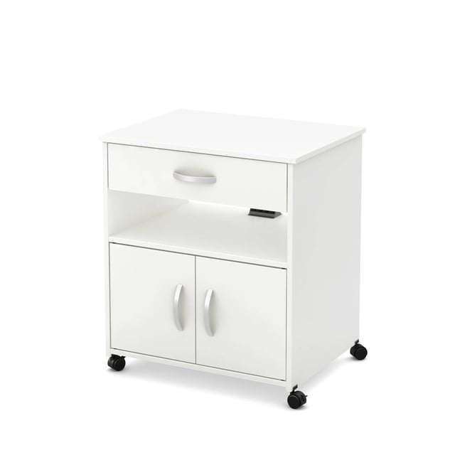 South Shore Axess Printer Cart on Wheels for All, in Pure White