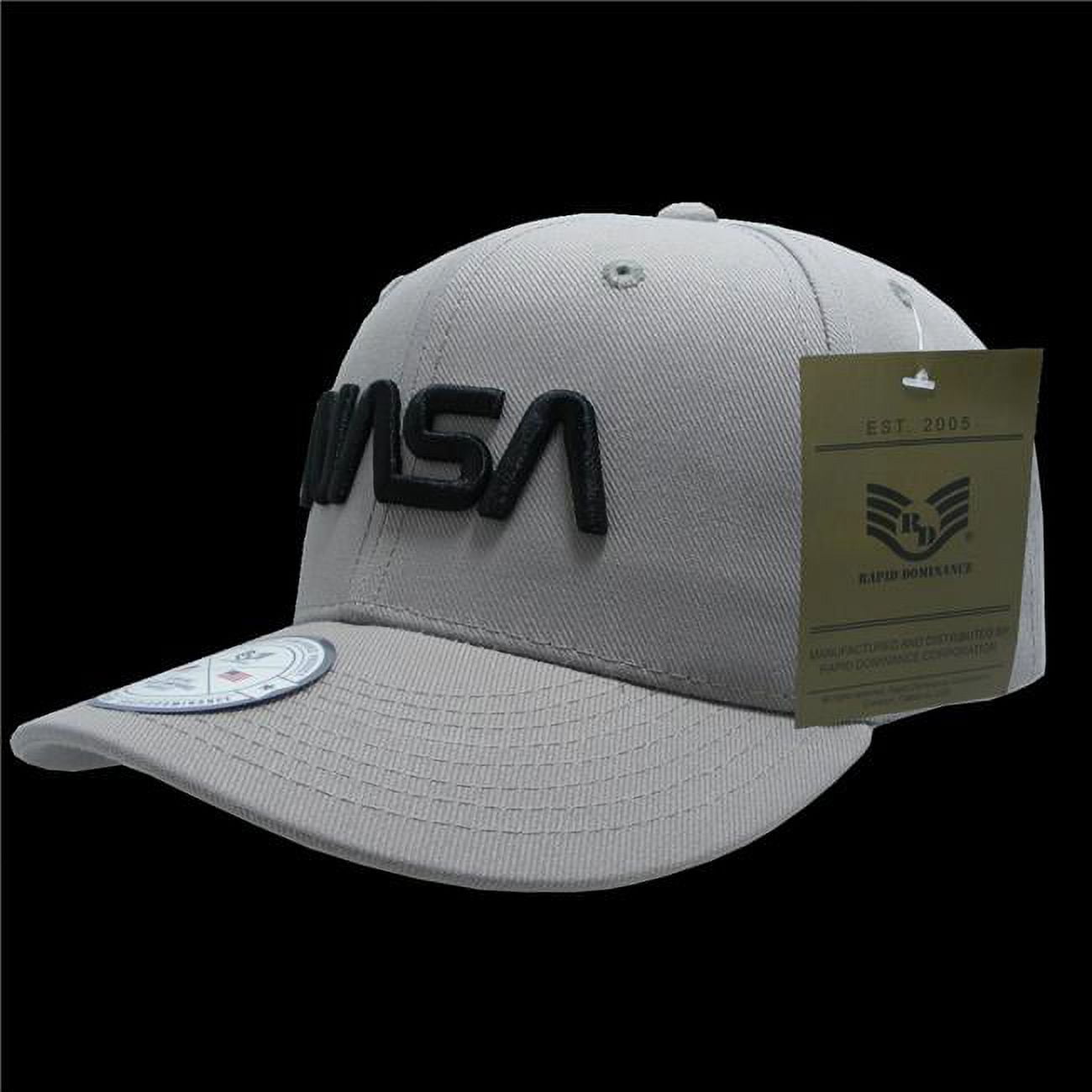 Rapid Dominance NAS5-WO-GRY Worm NASA Deluxe Cap, Gray - One Size