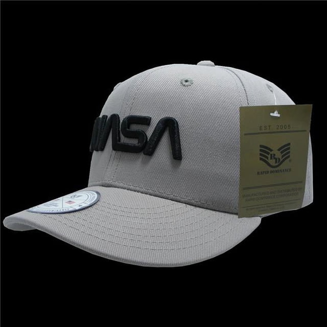 Rapid Dominance NAS5-WO-GRY Worm NASA Deluxe Cap, Gray - One Size