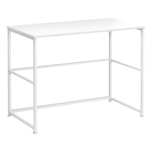 Monarch Specialties Bureau d'ordinateur, Bureau à la maison, Ordinateur portable, Gauche, Installation droite, Tiroirs de rangement, 40"l, Travail, Métal, Stratifié, Blanc, Contemporain, Moderne