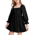 thumbnail image 1 of Kcodviy Girl Summer New Skirt Party Outfits for Girls Long Sleeved Ruffled Skirt Retro Dress for Toddlers High Waist Dress for Girl Ruffle Dress Girls, 1 of 9