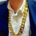 thumbnail image 4 of Men Necklace Big Chain Hip Hop Resin Exaggerated Geometric Choker Necklace for Cocktail Party, 4 of 7