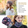 thumbnail image 4 of maskred Bonnet Décontracté Style Bohème Musulman Hijab Turban Extensible Protection des Oreilles Accessoires de Coiffure Bonnet Fleur Bleue, 4 of 9