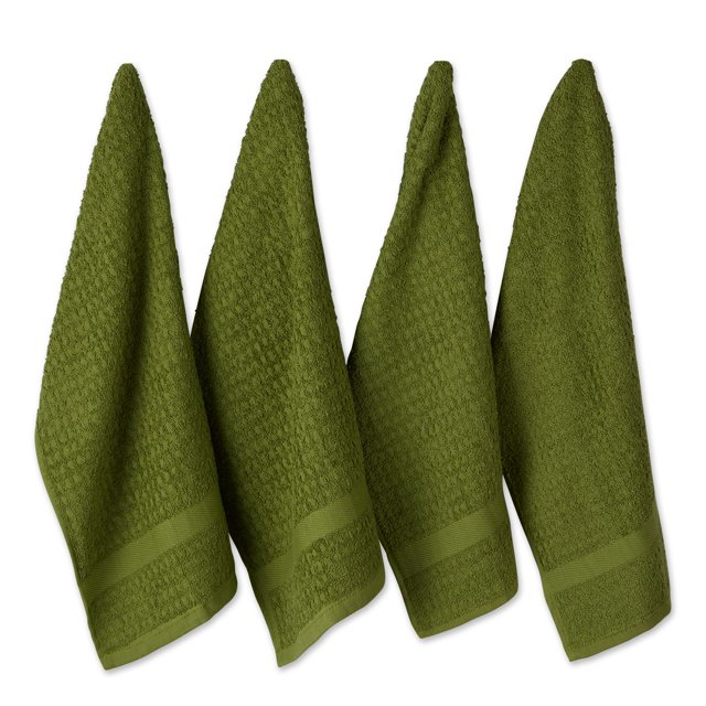 Design Imports CAMZ12204 DII Torchon en Éponge Gaufrée Vert Antique (Ensemble de 4)
