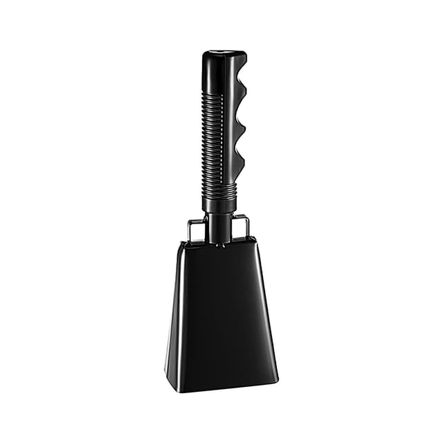 Black Cowbell For Sporting Events Graduation Celebration Party Noise Maker Decorative Metal Bell For Outdoor Indoor Use 0.18 Lb