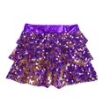 thumbnail image 4 of YONGHS Jupe Tutu à Paillettes pour Filles, Jupe de Danse à Volants, Robe de Ballet Violette 10, 4 of 5