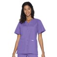 thumbnail image 1 of Landau Essentials Haut d'Uniforme à Boutons-Pression pour Femme, Coupe Classique Décontractée, Col en V, 4 Poches, 1 of 1