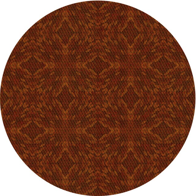Ahgly Tapis Rond Lavable en Machine Intérieur Transitionnel Acajou Brun, 3 Pieds Rond