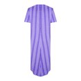 thumbnail image 4 of Pisexur Robes pour Femmes Mode Bohème à Fleurs Robes de Retour à la Maison Robe Maxi à Col en V Fendue Robe de Cocktail à Manches Courtes pour Femmes Robe Décontractée Ample Fluide avec Poches, 4 of 5