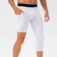thumbnail image 1 of asjyhkr Men's Compression Shorts with a Single-Legged with Side Pockets Workout Gym Basketball Base Layer, 1 of 6