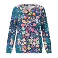 thumbnail image 4 of KIHOUT Chandails Molletonnés pour Femmes en Liquidation, Hauts Blouse à Manches Longues d'Automne et d'Hiver à Col Rond à Imprimé Floral, Coupe Ample, Taille P-2TG, 4 of 5