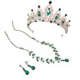 thumbnail image 1 of LYMAYTER Bride Jewelry Set 3Pcs/Set Wedding Crown and Earrings - Faux Crystal, Exaggerated, 1 of 7
