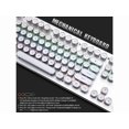 thumbnail image 4 of Mechanical Gaming Keyboard Typewriter Rainbow RGB Backlit Keyboard 104 Retro Round Keycaps Wired Mechanical Keyboard Blue Switch for Desktop Computer PC, 4 of 7
