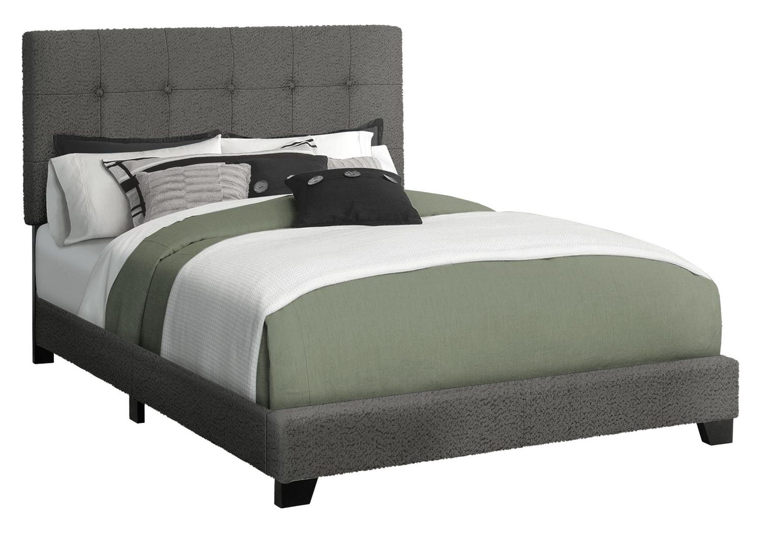 Monarch Specialties Lit, Taille Totale, Chambre À Coucher, Rembourré, Cadre Seulement, Transitionnel