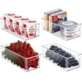 thumbnail image 2 of Sorbus Plastic Storage Bins Stackable Clear Pantry Organizer Box Bin Containers for Organizing Kitchen Fridge, Food, Snack Pantry Cabinet, Fruit, Vegetables, Bathroom Supplies (4-Pack), 2 of 8