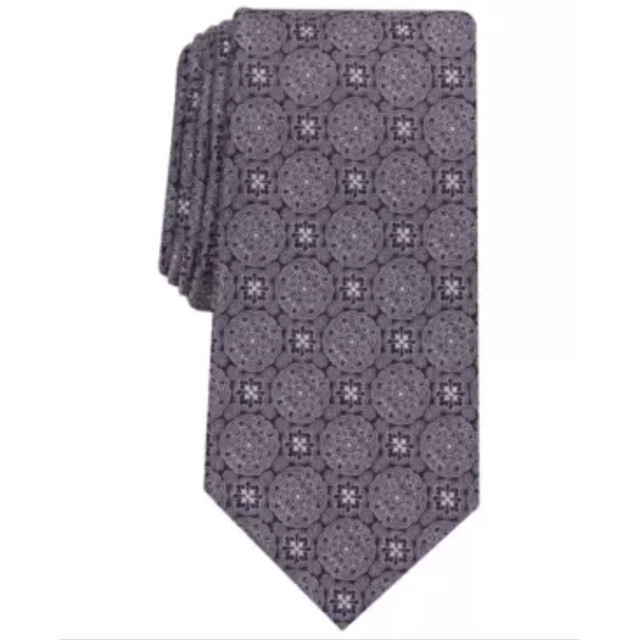 Tasso Elba Cravate en Soie Médaillon pour Hommes, Violet