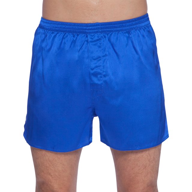 Intimo Boxeurs Classiques en Soie pour Hommes, Bleu Royal, Moyen