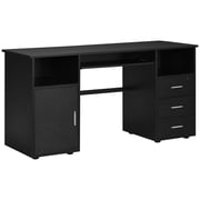 HOMCOM Computer Desk with Keyboard Tray and Drawers, Study Workstation