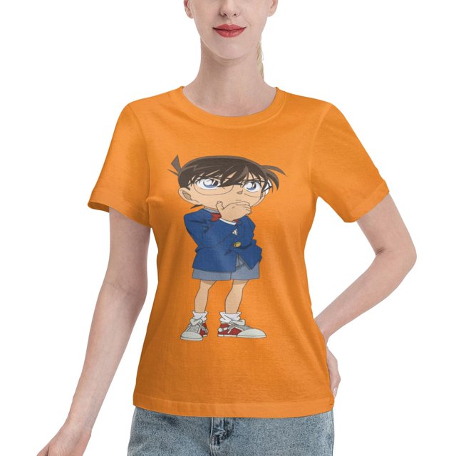 T-Shirt Basique à Manches Courtes pour Femmes Detective Conan Conan