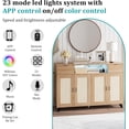 thumbnail image 3 of Sideboard Buffet Cabinet, 4 Rattan Doors 2 Drawers Accent Storage Cabinet, Console Table Coffee Bar w/Power Outlet & LED Light, Adjustable Shelves for Dining Living Room, Hallway, 3 of 7