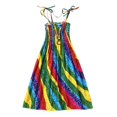 thumbnail image 1 of Filles d'Été Robe de Fleurs Enfants Fille Belle Robe Bohème Plage Robes de Coton Sans Manches Arc-en-Ciel Robe de Soleil avec Collier 2-10 Ans, 1 of 9
