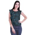 thumbnail image 1 of Moomaya Hauts Sans Manches en Jersey de Coton à Volants Femmes Blouse d'Été Imprimée Femmes, 1 of 4