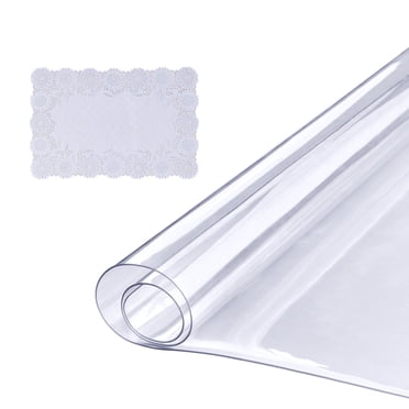 VEVOR Clear Table Cover Protector, 36" x 72" Table Cover, 1.5 mm Thick PVC Plastic Tablecloth, Waterproof Desktop Protector for Writing Desk, Coffee Table, Dining Room Table