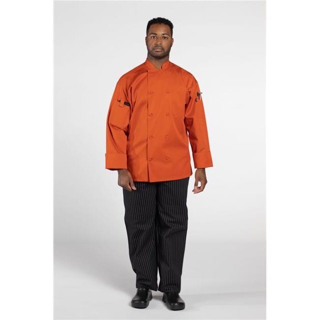 Uncommon Threads 0706-8002 Manteau de Chef Unisexe Pulsation&44; Orange - Petit